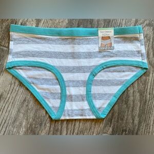 New Saint Eve cotton hipster panties you pick size S, L or XL Aqua Stripe